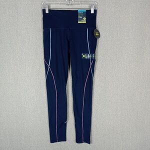 Xersion Performance Legging Womens Medium Navy Blue High Waisted Fitted Athletic